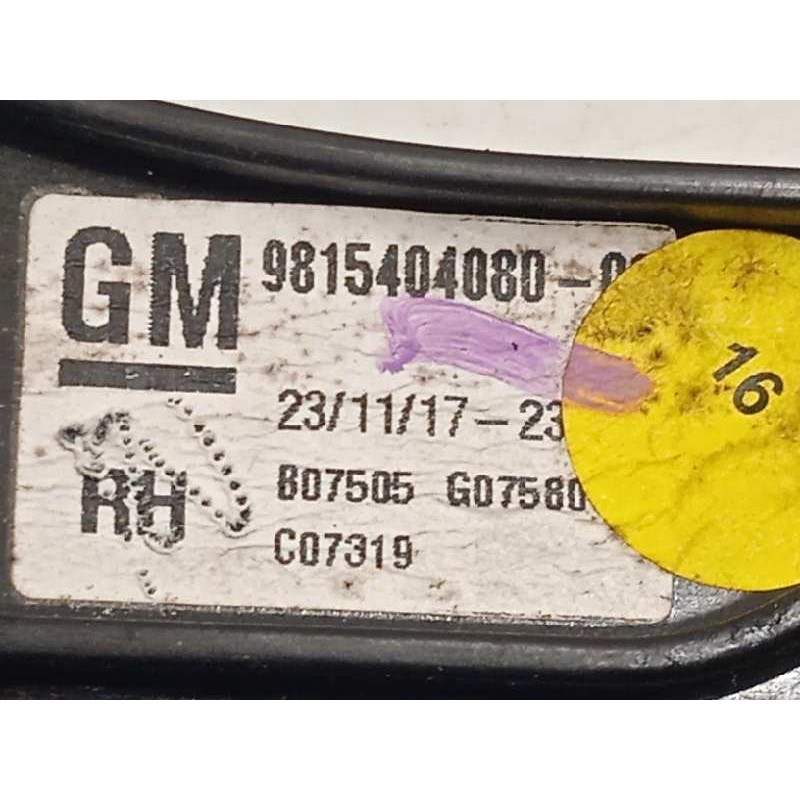 Recambio de elevalunas delantero derecho para opel grandland x selective referencia OEM IAM 9815404080  9815643480