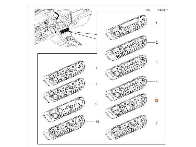 Recambio de mando climatizador para opel grandland x selective referencia OEM IAM 98177477YX  95525422
