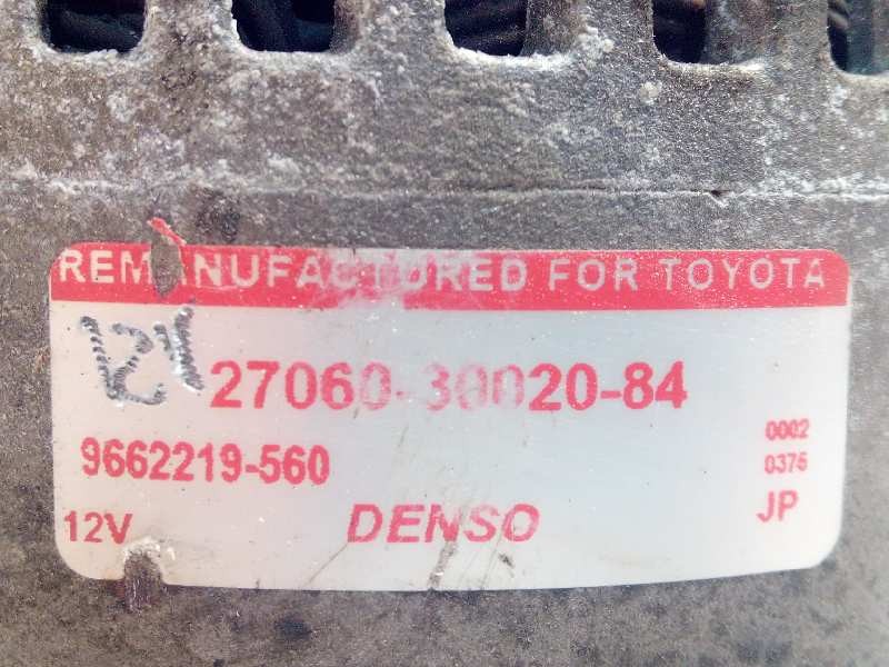 Recambio de alternador para toyota hilux (kun) 2.5 turbodiesel referencia OEM IAM 2706030020  9662219560