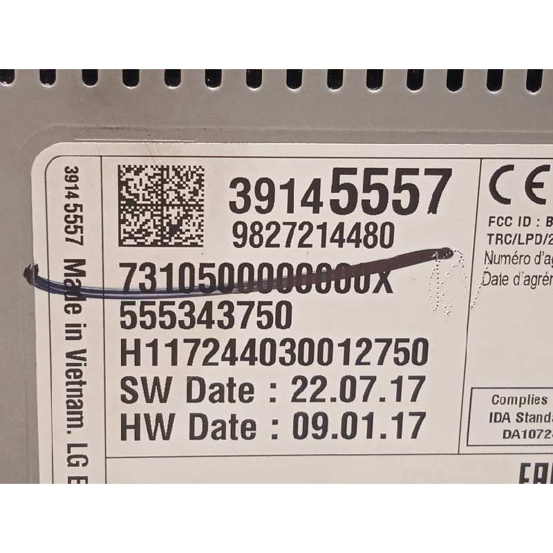 Recambio de pantalla multifuncion para opel grandland x selective referencia OEM IAM 39145557  555343750