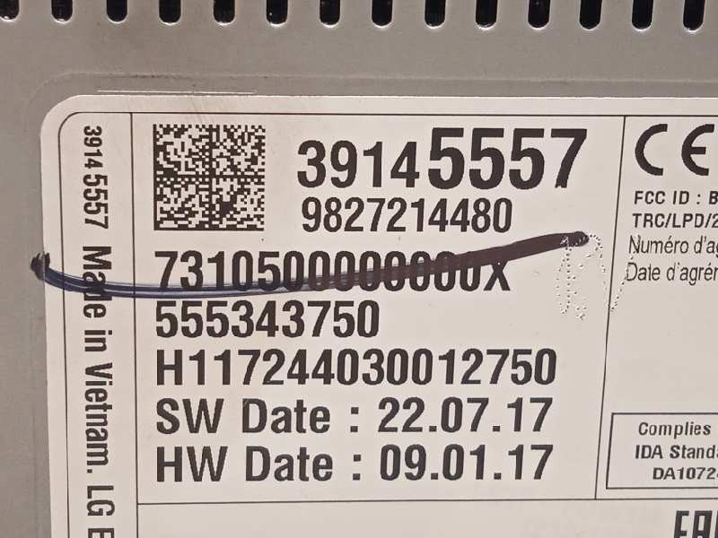 Recambio de pantalla multifuncion para opel grandland x selective referencia OEM IAM 39145557  555343750