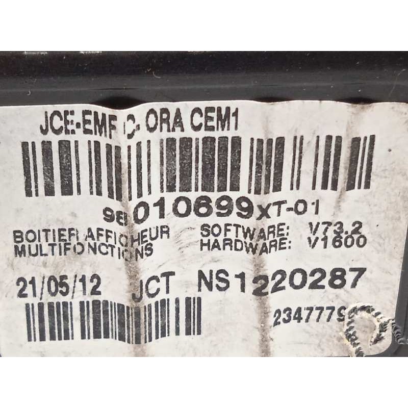 Recambio de pantalla multifuncion para citroën c3 tonic referencia OEM IAM 98010699XT  