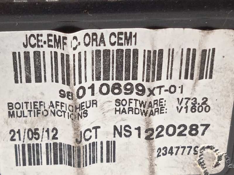 Recambio de pantalla multifuncion para citroën c3 tonic referencia OEM IAM 98010699XT  