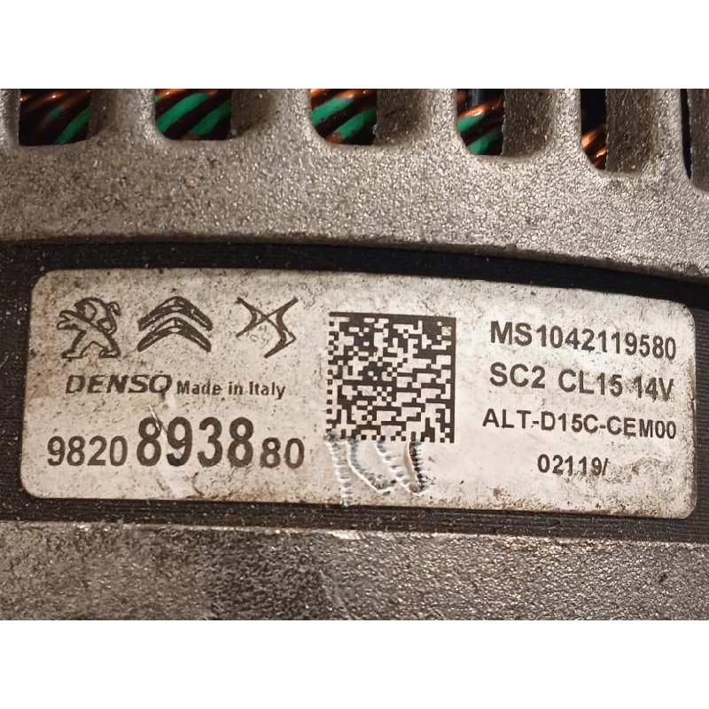 Recambio de alternador para peugeot 3008 gt line referencia OEM IAM 9820893880  MS1042119580