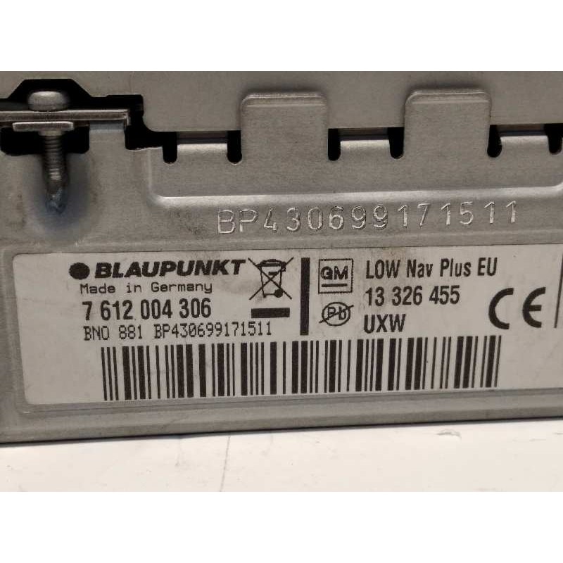 Recambio de sistema audio / radio cd para chevrolet cruze lt referencia OEM IAM 13326455  7612004306