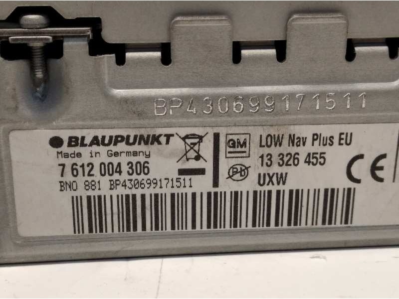 Recambio de sistema audio / radio cd para chevrolet cruze lt referencia OEM IAM 13326455  7612004306