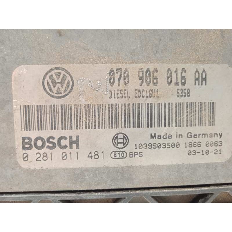 Recambio de centralita motor uce para volkswagen touareg (7la) tdi v10 referencia OEM IAM 070906016AA  0281011481