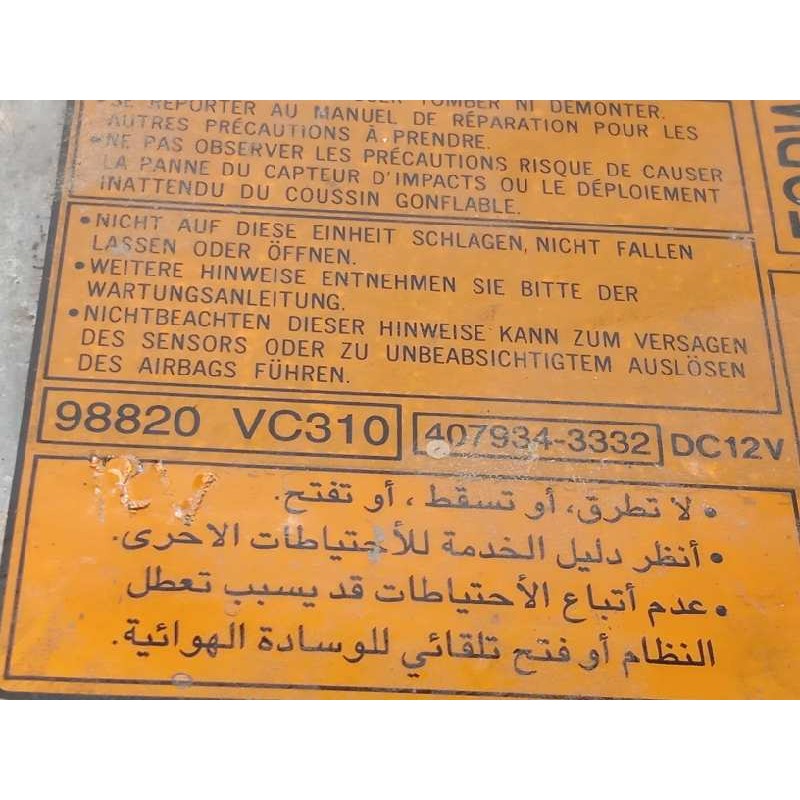Recambio de centralita airbag para nissan patrol gr (y61) 3.0 16v turbodiesel cat referencia OEM IAM 98820VC310  4079343332
