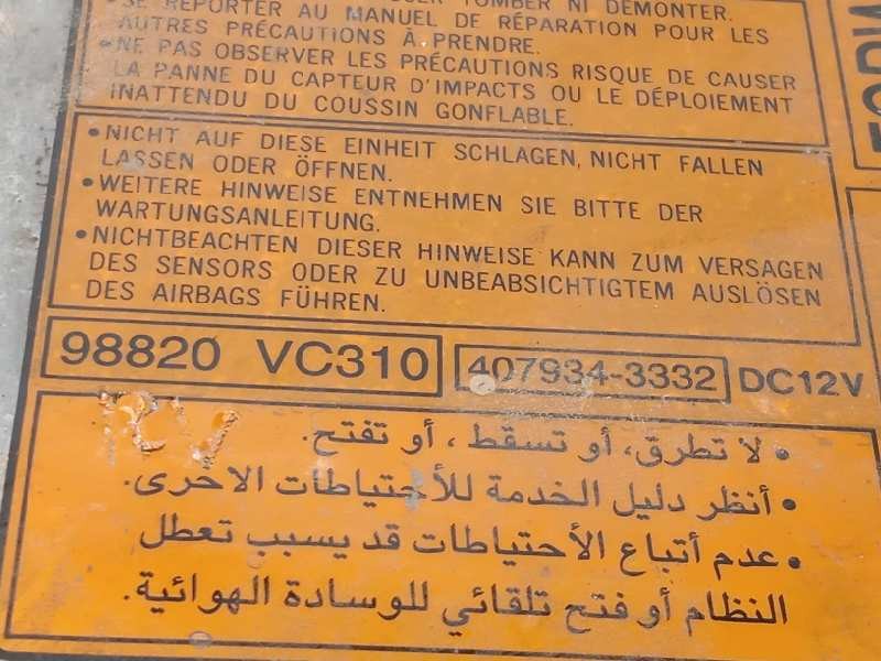 Recambio de centralita airbag para nissan patrol gr (y61) 3.0 16v turbodiesel cat referencia OEM IAM 98820VC310  4079343332