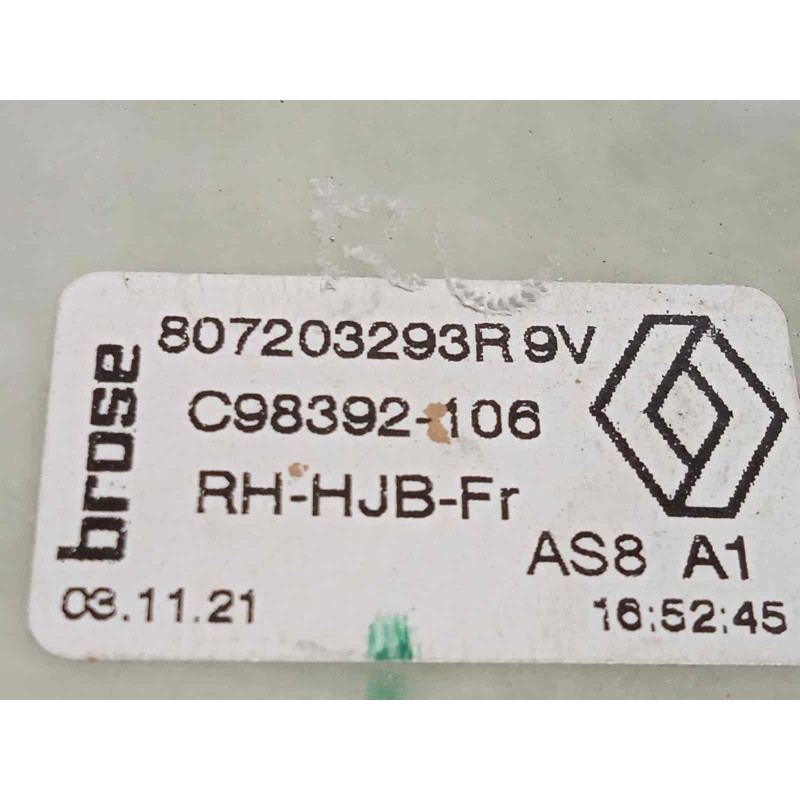 Recambio de elevalunas delantero derecho para renault captur ii referencia OEM IAM 807203293R  