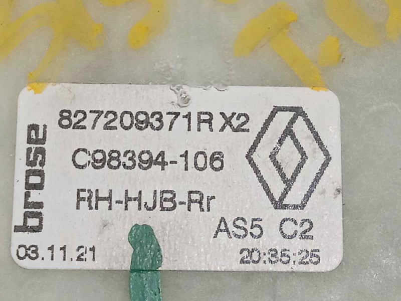 Recambio de elevalunas trasero derecho para renault captur ii referencia OEM IAM 827209371R  