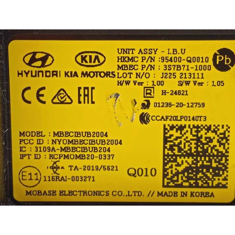 Recambio de modulo electronico para hyundai i20´20 ( bc3/bi3desde 08/20 ) referencia OEM IAM 95400Q0010  
