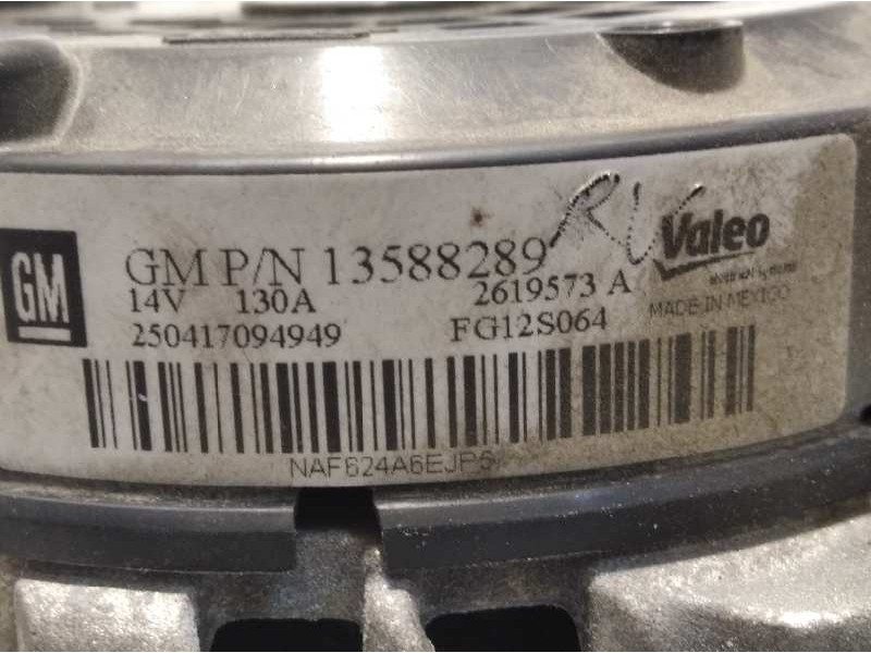 Recambio de alternador para opel adam 1.4 16v referencia OEM IAM 13588289  FG12S064