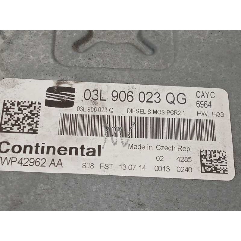 Recambio de centralita motor uce para seat toledo (kg3) 1.6 tdi referencia OEM IAM 03L906023QG  5WP42962AA