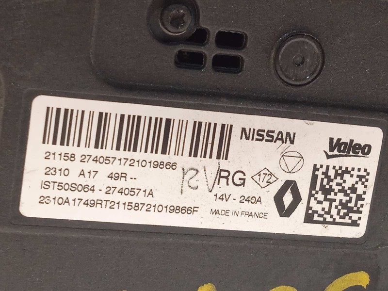 Recambio de alternador para renault arkana 1.3 referencia OEM IAM 2310A1749R  IST50S064