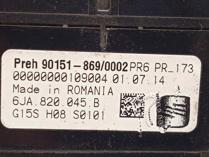 Recambio de mando calefaccion / aire acondicionado para seat toledo (kg3) 1.6 tdi referencia OEM IAM 6JA820045B  6JA820045B9B9
