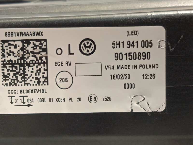 Recambio de faro izquierdo para volkswagen golf viii lim. (cd1) style referencia OEM IAM 5H1941005  90150890
