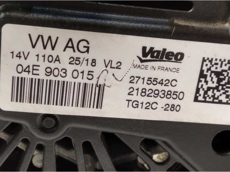 Recambio de alternador para seat arona 1.0 tsi referencia OEM IAM 04E903015 2715542C TG12C280