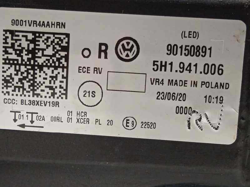 Recambio de faro derecho para volkswagen golf viii lim. (cd1) style referencia OEM IAM 5H1941006  90150891