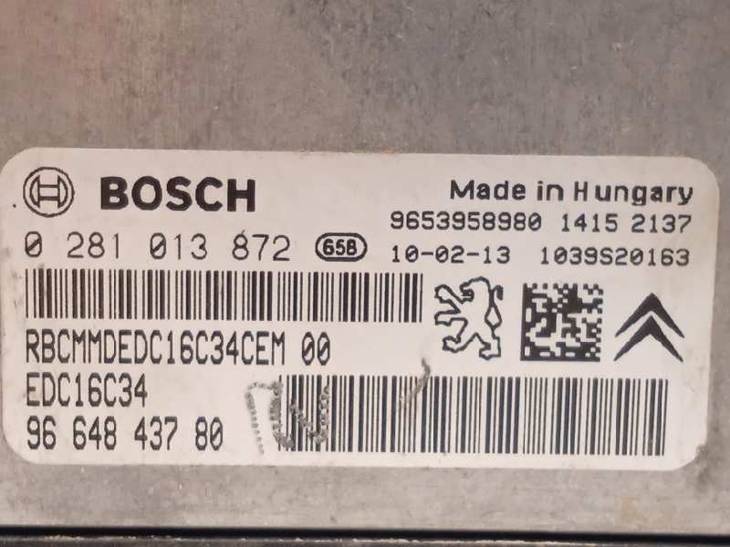 Recambio de centralita motor uce para peugeot partner kombi premium referencia OEM IAM 9664843780 9653958980 0281013872