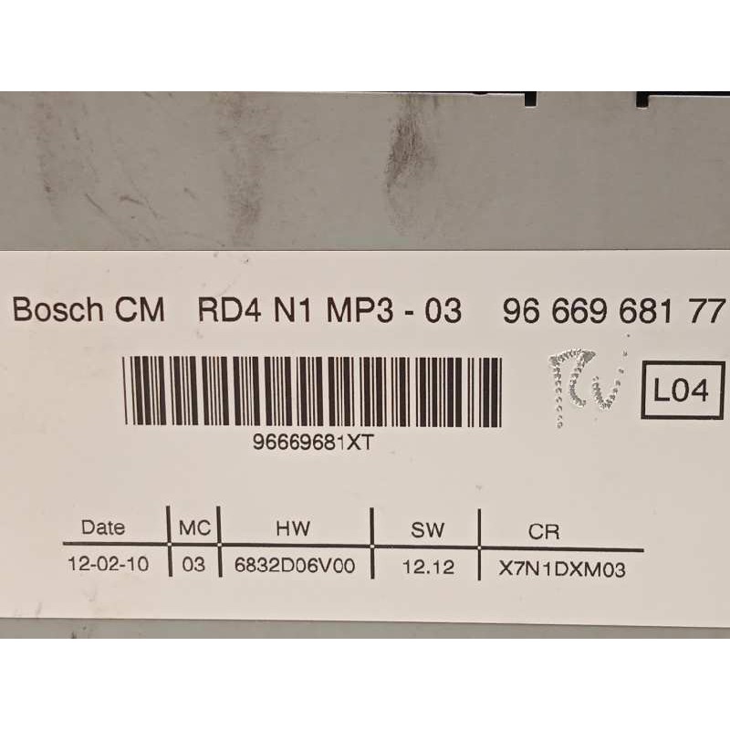 Recambio de sistema audio / radio cd para peugeot partner kombi premium referencia OEM IAM 9666968177 6574PP 7649134392