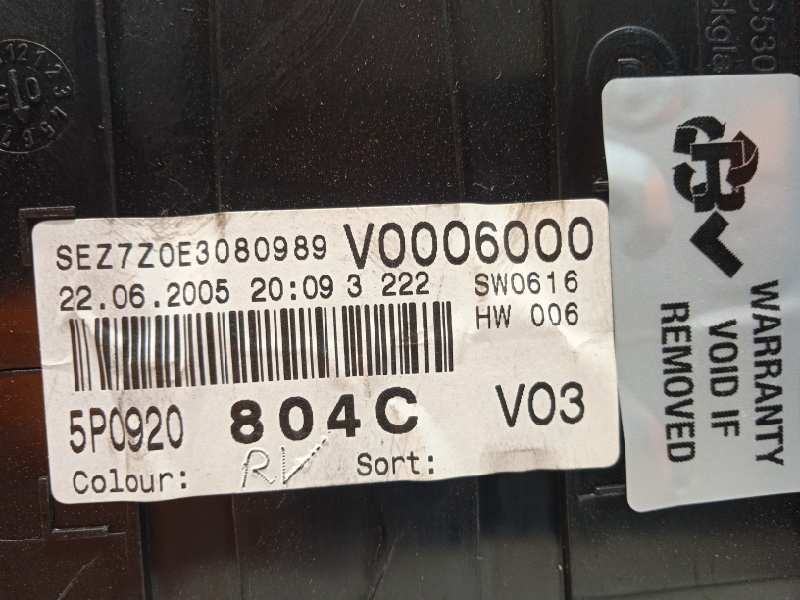 Recambio de cuadro instrumentos para seat altea (5p1) reference referencia OEM IAM 5P0920804C  