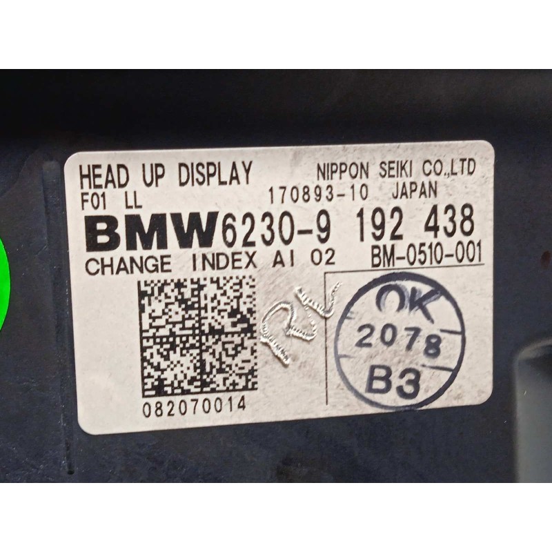 Recambio de pantalla multifuncion para bmw serie 7 (f01/f02) 740i referencia OEM IAM 62309192438  