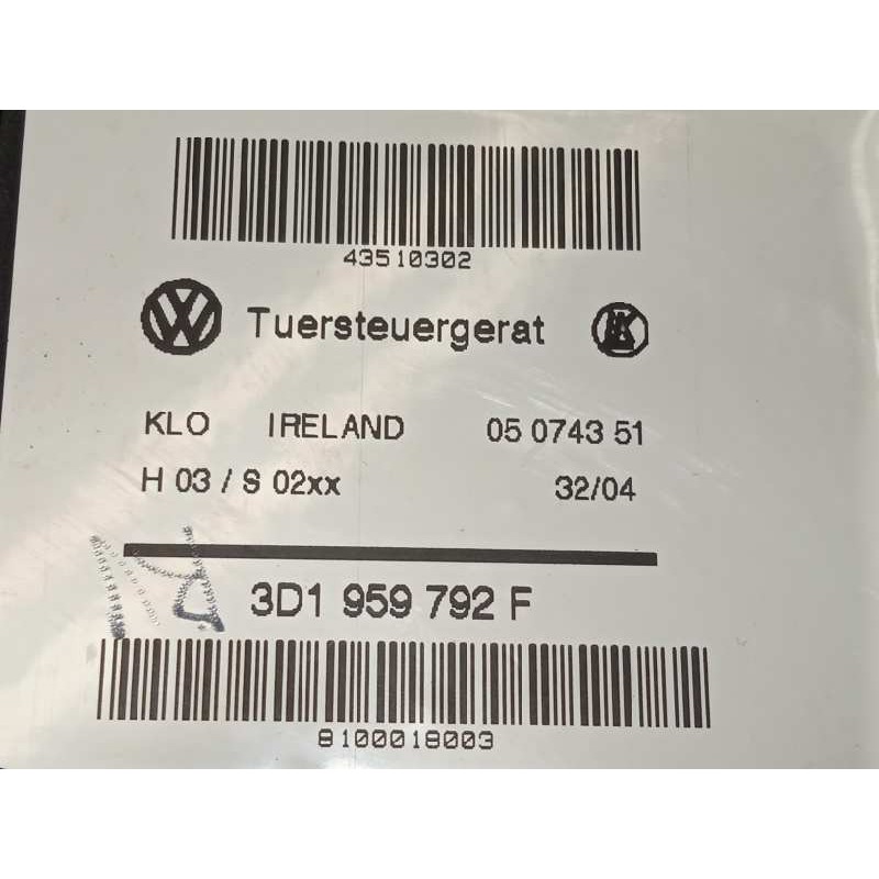 Recambio de elevalunas delantero derecho para volkswagen touareg (7la) tdi v10 referencia OEM IAM 7L0837462C 3D1959792F 7L095970