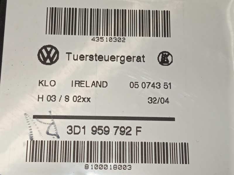 Recambio de elevalunas delantero derecho para volkswagen touareg (7la) tdi v10 referencia OEM IAM 7L0837462C 3D1959792F 7L095970