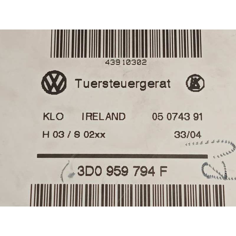 Recambio de elevalunas trasero derecho para volkswagen touareg (7la) tdi v10 referencia OEM IAM 7L0038462A 3D0959794F 7L0959704B