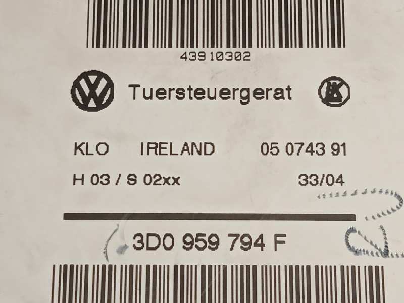 Recambio de elevalunas trasero derecho para volkswagen touareg (7la) tdi v10 referencia OEM IAM 7L0038462A 3D0959794F 7L0959704B