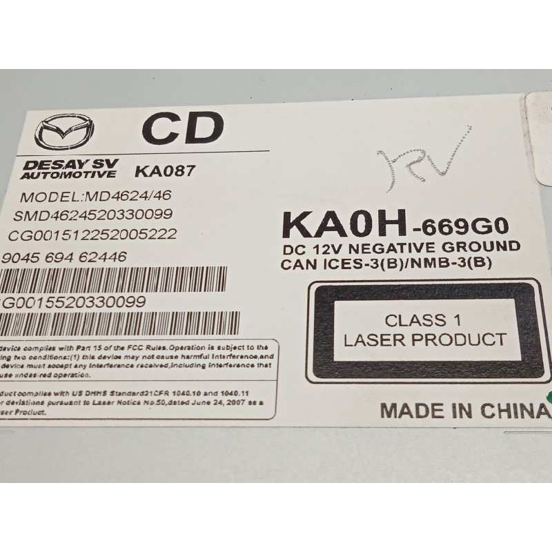 Recambio de pantalla multifuncion para mazda cx-5 2.0 cat referencia OEM IAM KA0T611J0A  KA0H669G0