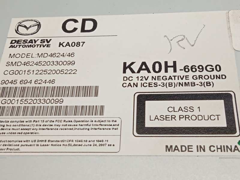 Recambio de pantalla multifuncion para mazda cx-5 2.0 cat referencia OEM IAM KA0T611J0A  KA0H669G0