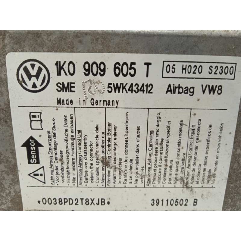 Recambio de centralita airbag para seat altea xl (5p5) 1.6 tdi referencia OEM IAM 1K0909605T 5WK43412 1K0909605T0S3