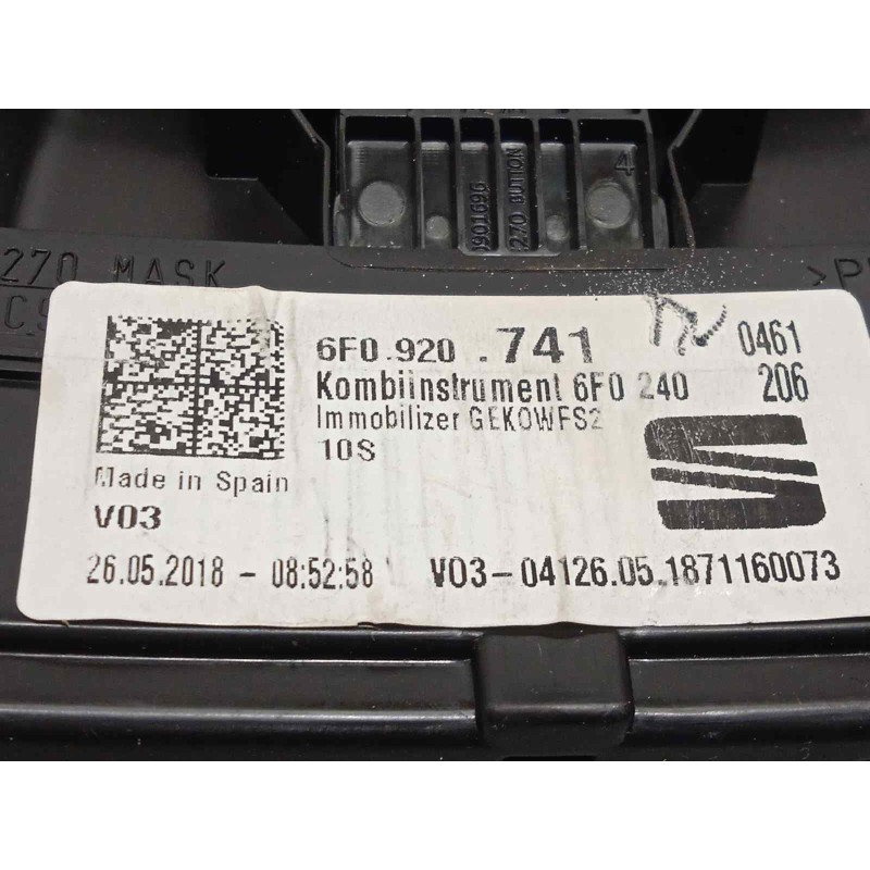 Recambio de cuadro instrumentos para seat ibiza (kj1) style referencia OEM IAM 6F0920741  