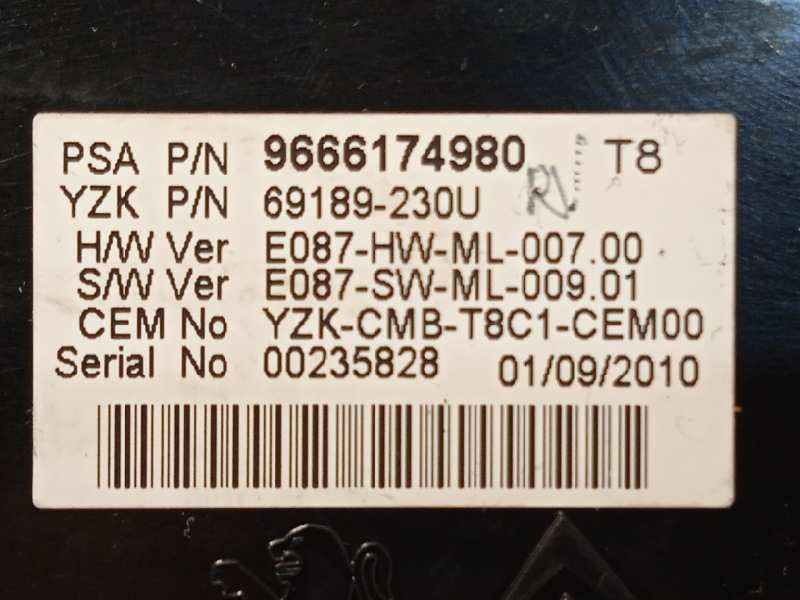 Recambio de cuadro instrumentos para peugeot 5008 premium referencia OEM IAM 9666174980 69189230U 9810462780