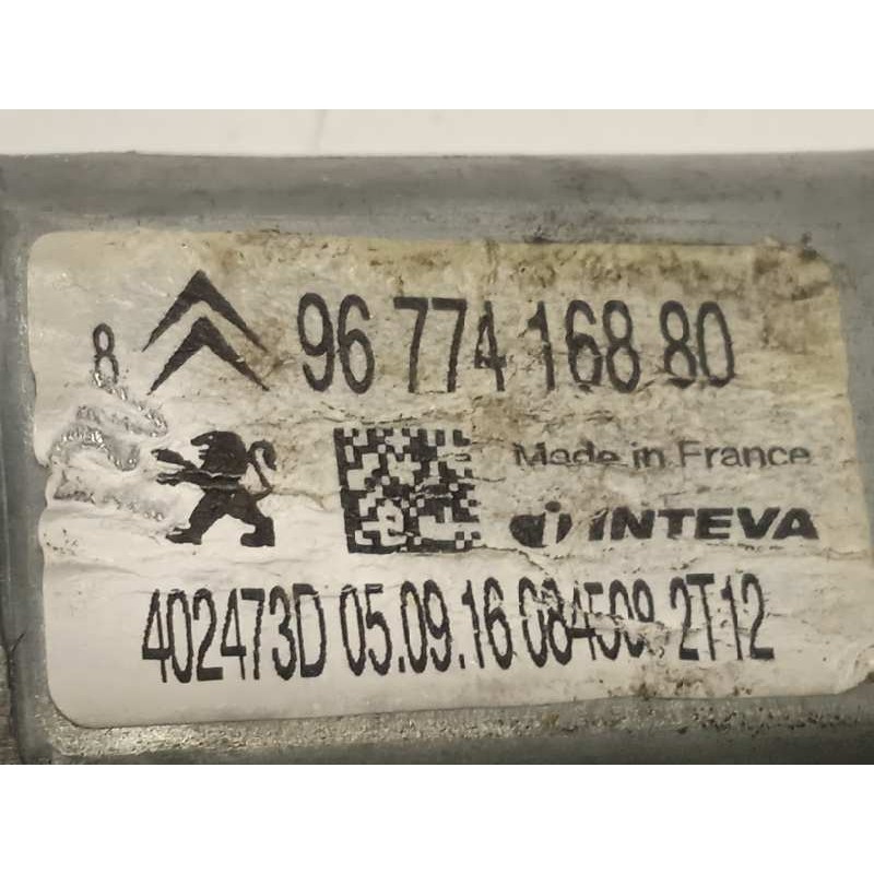Recambio de elevalunas delantero derecho para citroën c-elysée exclusive referencia OEM IAM 9674412380  9677416880
