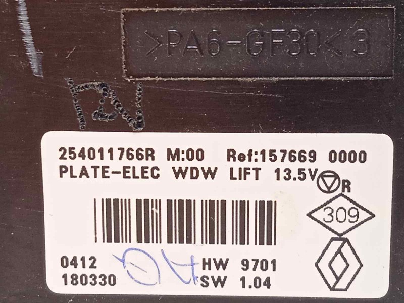 Recambio de mando elevalunas delantero izquierdo para renault kadjar 1.2 tce energy referencia OEM IAM 254011766R  