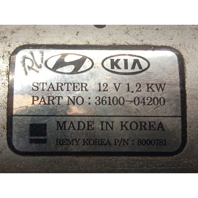 Recambio de motor arranque para hyundai kona 1.0 tgdi cat referencia OEM IAM 3610004200  