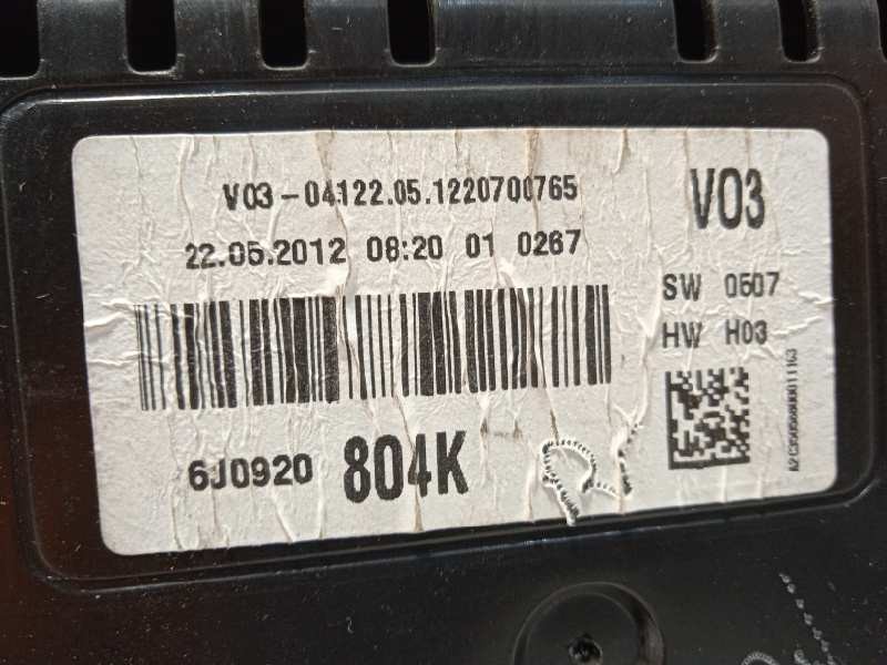 Recambio de cuadro instrumentos para seat ibiza sc (6j1) 1.4 16v referencia OEM IAM 6J0920804K  6J0920804KX
