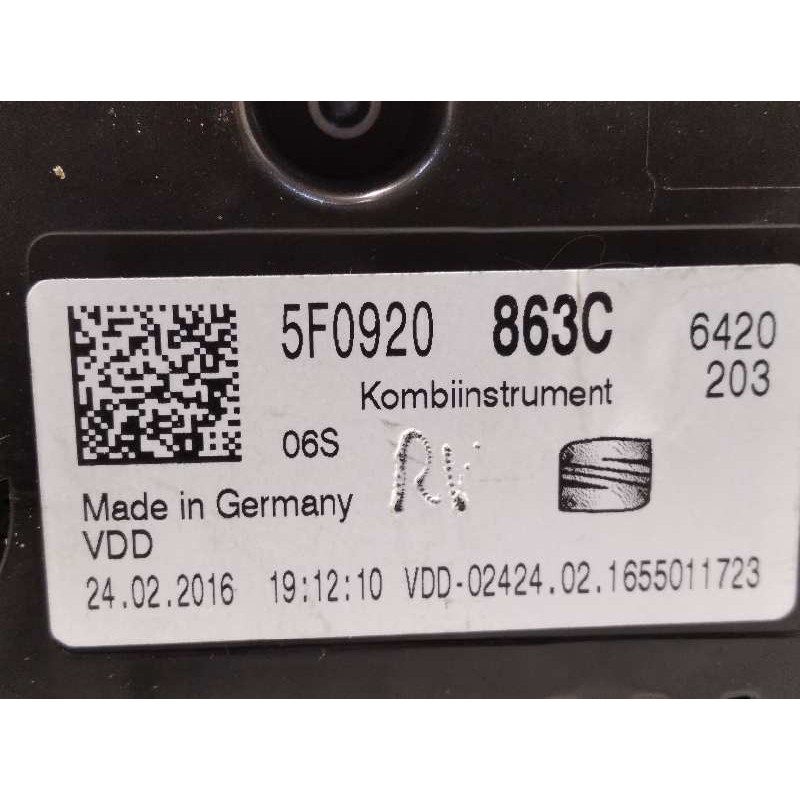 Recambio de cuadro instrumentos para seat leon (5f1) reference referencia OEM IAM 5F0920863C  A2C94680800