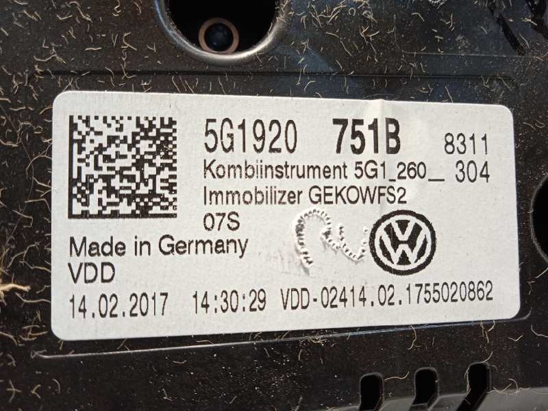 Recambio de cuadro instrumentos para volkswagen golf vii lim. (bq1) advance referencia OEM IAM 5G1920751B  