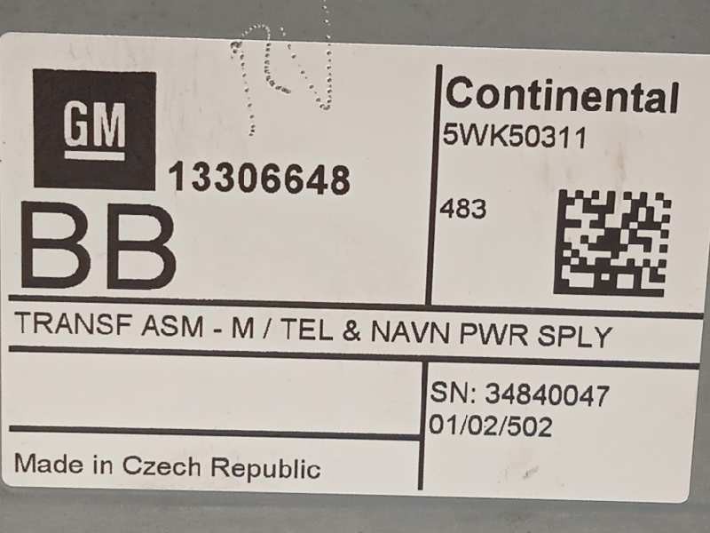 Recambio de modulo electronico para opel mokka 1.7 16v cdti referencia OEM IAM 13306648  5WK50311