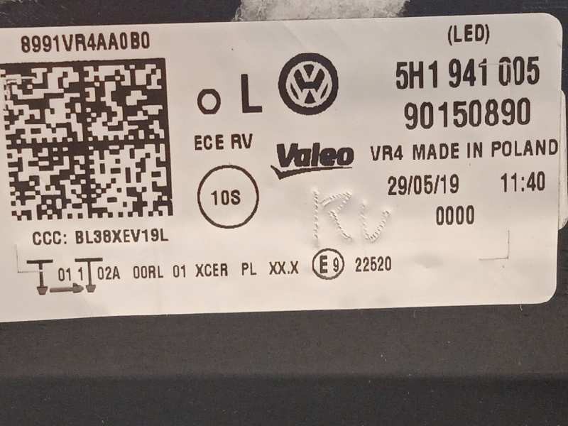 Recambio de faro izquierdo para volkswagen golf viii lim. (cd1) style referencia OEM IAM 5H1941005  90150890