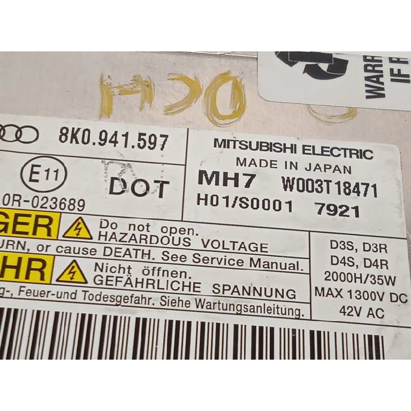 Recambio de centralita faros xenon para audi a5 coupe (8t) 2.7 tdi referencia OEM IAM 8K0941597  
