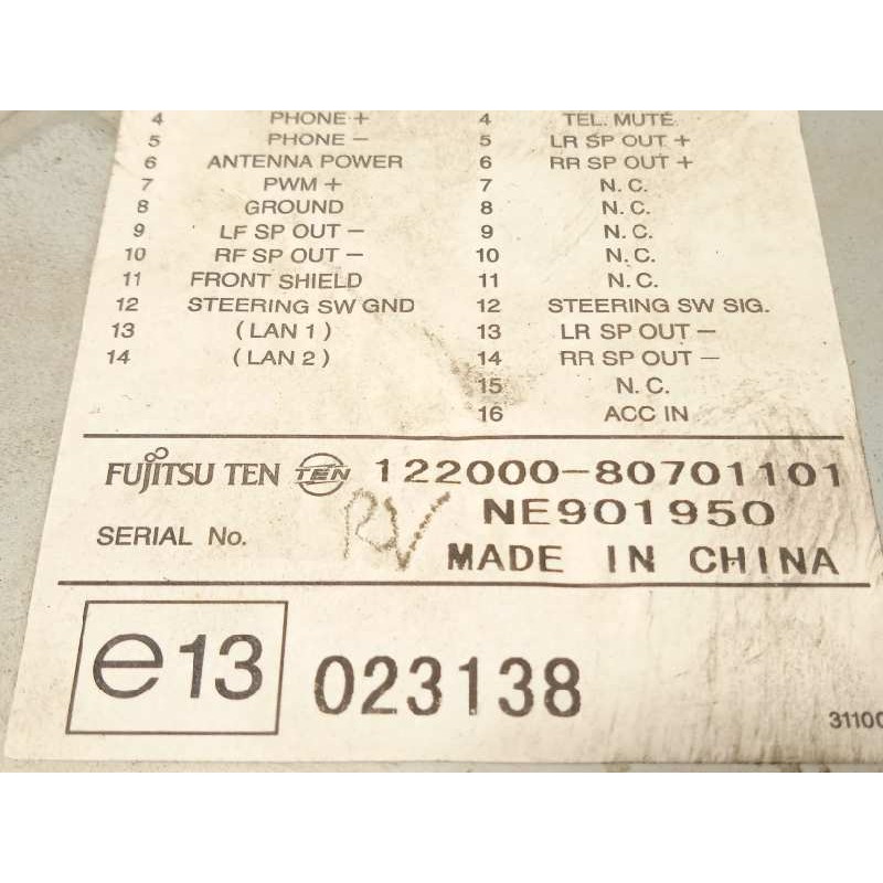 Recambio de sistema audio / radio cd para chevrolet epica 2.0 diesel cat referencia OEM IAM 96628256  E13023138