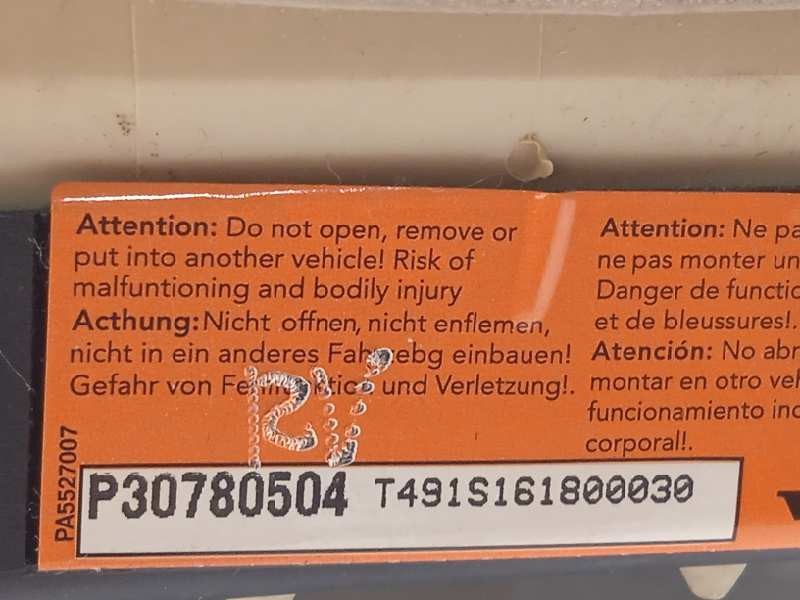 Recambio de airbag delantero izquierdo para volvo s80 berlina 4.4 v8 cat referencia OEM IAM P30780504  30780504