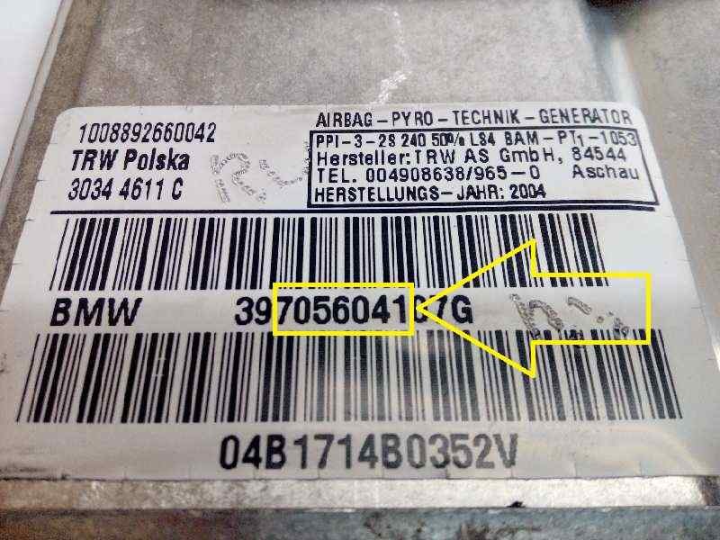 Recambio de airbag delantero derecho para bmw x3 (e83) 3.0d referencia OEM IAM 72127056041  7056041