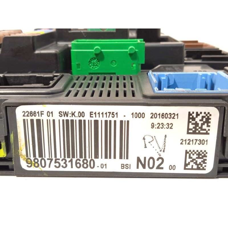 Recambio de caja reles / fusibles para peugeot 208 1.6 blue-hdi fap referencia OEM IAM 9807531680  1612139080