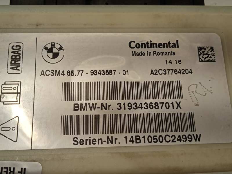 Recambio de centralita airbag para bmw serie 5 lim. (f10) 530d xdrive referencia OEM IAM 65779343687  